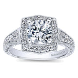 14k White Gold Victorian Semi-Mount Engagement Ring