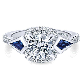 14k White Gold Contemporary Semi-Mount Engagement Ring