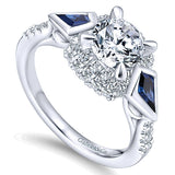 14k White Gold Contemporary Semi-Mount Engagement Ring