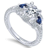 14k White Gold Empire Semi-Mount Engagement Ring