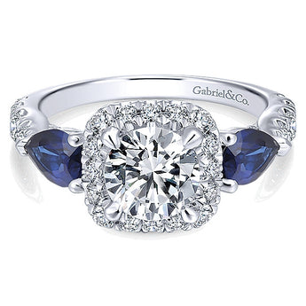 14k White Gold Entwined Semi-Mount Engagement Ring