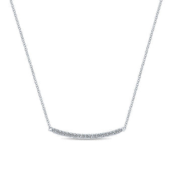 14k White Gold Indulgence Bar Necklace