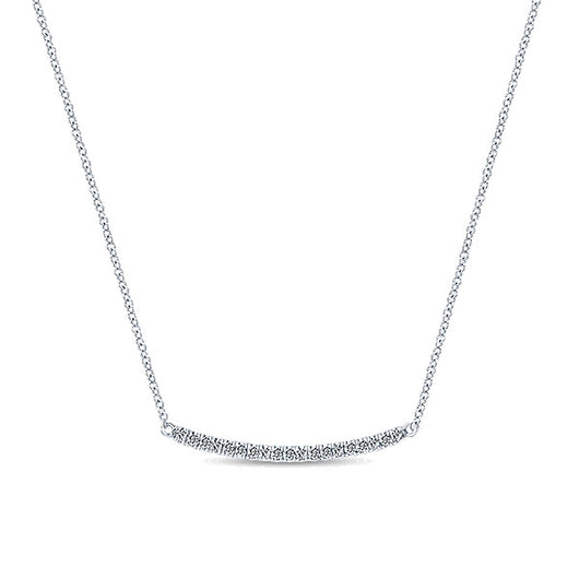 14k White Gold Indulgence Bar Necklace