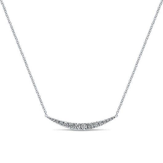 14k White Gold Indulgence Bar Necklace