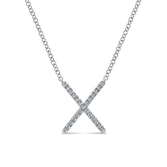 14k White Gold Indulgence Bar Necklace