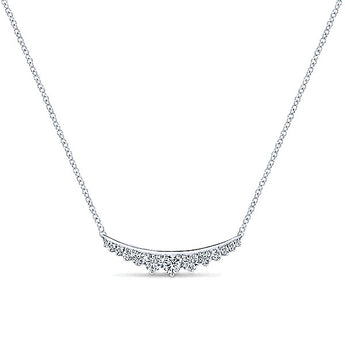 14k White Gold Indulgence Bar Necklace