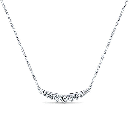 14k White Gold Indulgence Bar Necklace