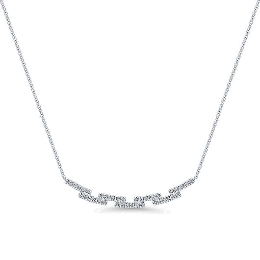 14k White Gold Indulgence Bar Necklace