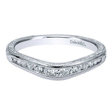 14k White Gold Contemporary Curved Anniversary Band