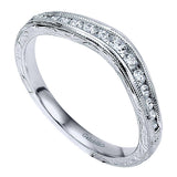 14k White Gold Contemporary Curved Anniversary Band
