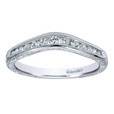 14k White Gold Contemporary Curved Anniversary Band