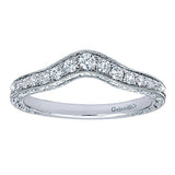 14k White Gold Victorian Curved Anniversary Band
