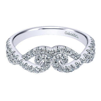 14k White Gold Contemporary Curved Anniversary Band