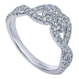 14k White Gold Contemporary Curved Anniversary Band