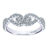 14k White Gold Contemporary Curved Anniversary Band