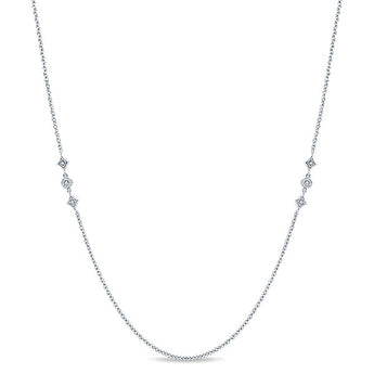 14k White Gold Endless Diamonds Diamond By The Yard Necklace