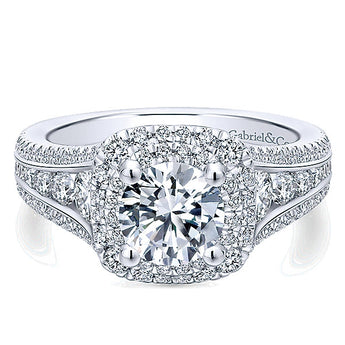 14k White Gold Entwined Semi-Mount Engagement Ring