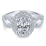 14k White Gold Contemporary Semi-Mount Engagement Ring