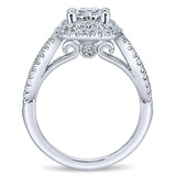 14k White Gold Contemporary Semi-Mount Engagement Ring
