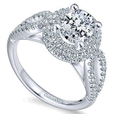 14k White Gold Contemporary Semi-Mount Engagement Ring
