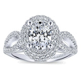 14k White Gold Contemporary Semi-Mount Engagement Ring
