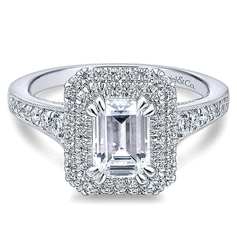 14k White Gold Entwined Semi-Mount Engagement Ring
