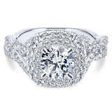 14k White Gold Entwined Semi-Mount Engagement Ring