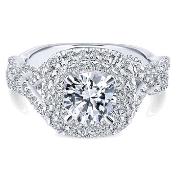 14k White Gold Entwined Semi-Mount Engagement Ring