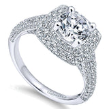 14k White Gold Entwined Semi-Mount  Engagement Ring