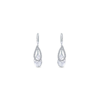 14k White Gold Contemporary Drop