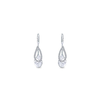 14k White Gold Contemporary Drop