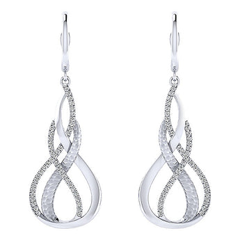 14k White Gold Contemporary Drop