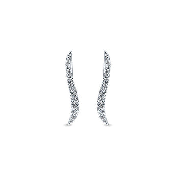 14k White Gold Comets Earcuffs