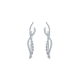 14k White Gold Comets Earcuffs