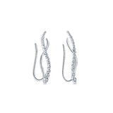 14k White Gold Comets Earcuffs