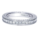 14k White Gold Contemporary Eternity Band Anniversary Band