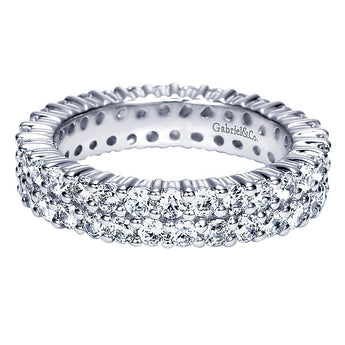 14k White Gold Contemporary Eternity Band Anniversary Band