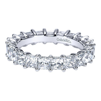 14k White Gold Contemporary Eternity Band Anniversary Band