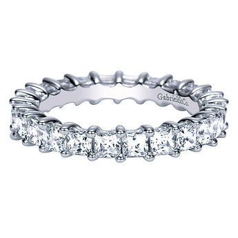 14k White Gold Contemporary Eternity Band Anniversary Band