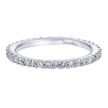 14k White Gold Contemporary Eternity Band Anniversary Band