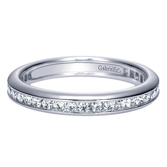 14k White Gold Contemporary Eternity Band Anniversary Band