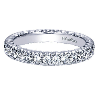 14k White Gold Contemporary Eternity Band Anniversary Band