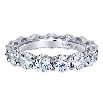 14k White Gold Contemporary Eternity Band Anniversary Band