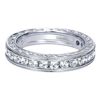 14k White Gold Contemporary Eternity Band Anniversary Band