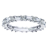 14k White Gold Contemporary Eternity Band Anniversary Band