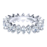 14k White Gold Contemporary Eternity Band Anniversary Band