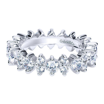 14k White Gold Contemporary Eternity Band Anniversary Band