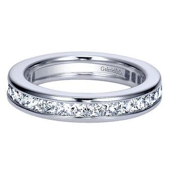 14k White Gold Contemporary Eternity Band Anniversary Band