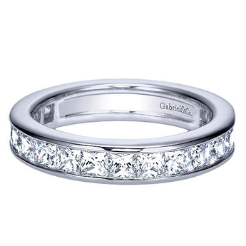 14k White Gold Contemporary Eternity Band Anniversary Band