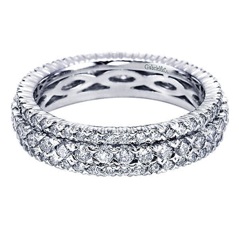 14k White Gold Contemporary Eternity Band Anniversary Band